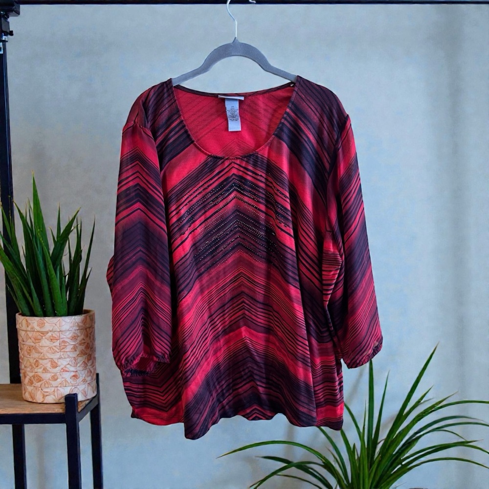Catherine’s Stylish Red and Black Women's Top